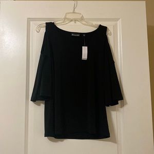 NWT NY&C 7th Avenue Black Cold Shoulder Top.